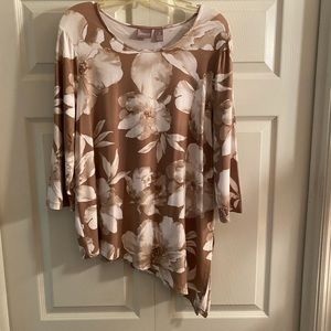 Chico’s Shark Bite Top.  Size: 2.  Excellent Condition.